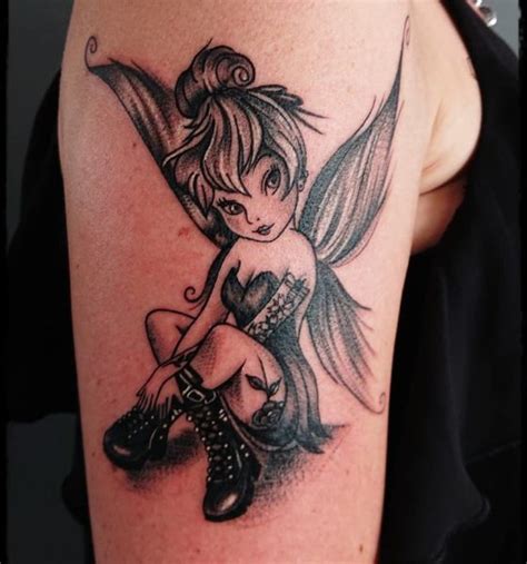 gothic tinkerbell tattoo.